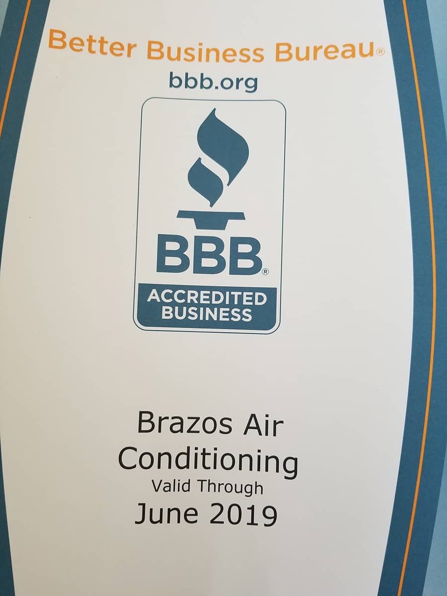 BBB Accreditation In Brazos Air Conditioning